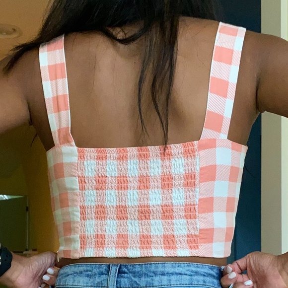 Forever 21 Cropped Gingham Tank Top - Picture 2 of 2